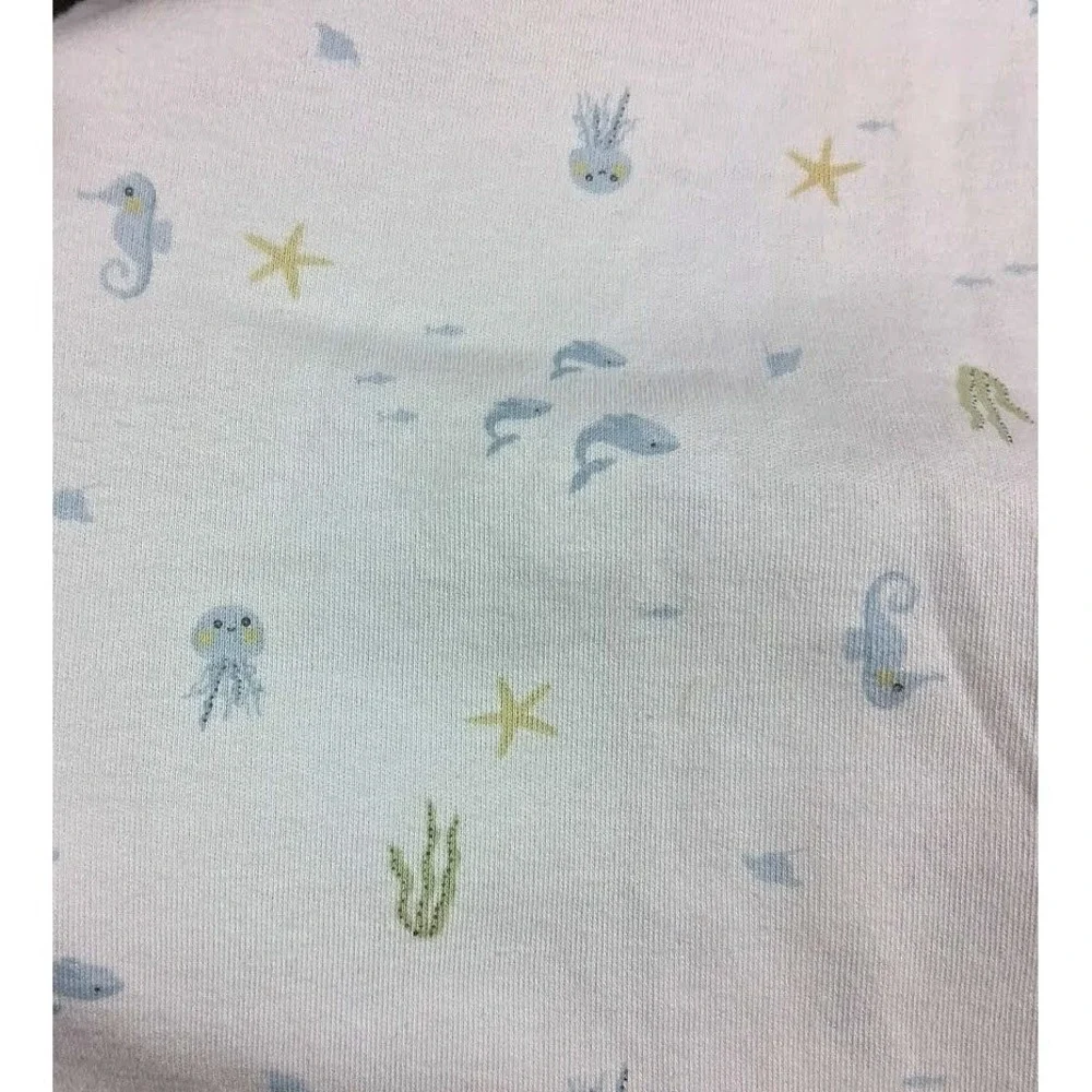 Luxe Threads Baby Boy 2pc Romper Outfit Ocean 6 9 Mos Pima Cotton Soft Hat NWT